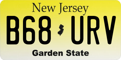 NJ license plate B68URV