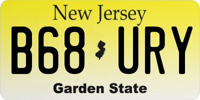 NJ license plate B68URY