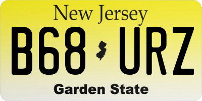 NJ license plate B68URZ