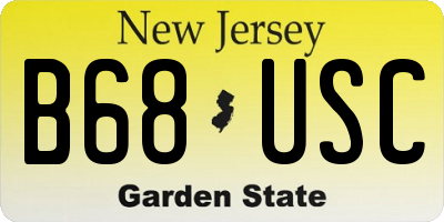 NJ license plate B68USC