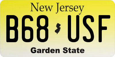 NJ license plate B68USF