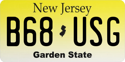 NJ license plate B68USG