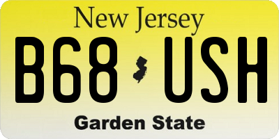 NJ license plate B68USH