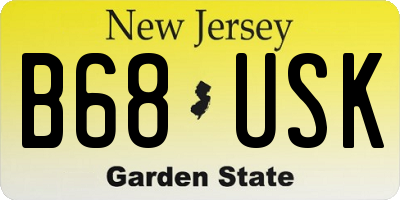 NJ license plate B68USK