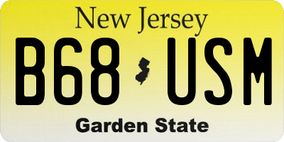 NJ license plate B68USM