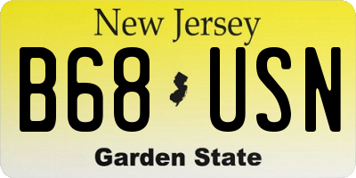 NJ license plate B68USN