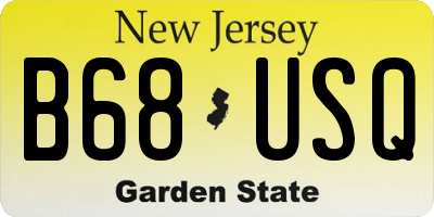 NJ license plate B68USQ