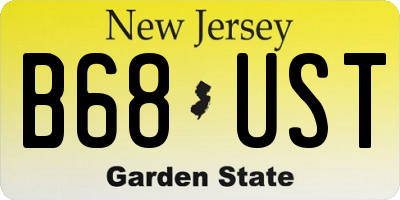 NJ license plate B68UST