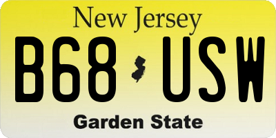NJ license plate B68USW