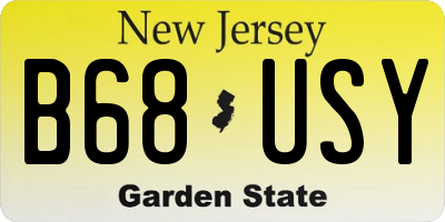 NJ license plate B68USY
