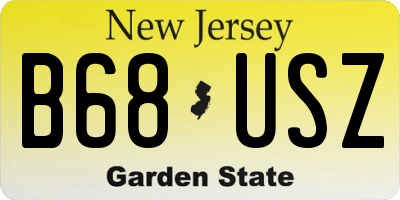 NJ license plate B68USZ