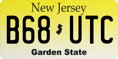 NJ license plate B68UTC