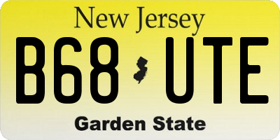 NJ license plate B68UTE