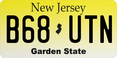 NJ license plate B68UTN