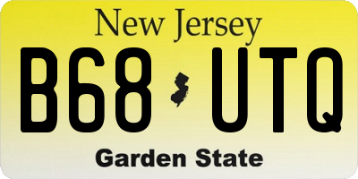 NJ license plate B68UTQ