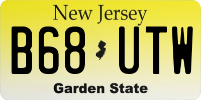 NJ license plate B68UTW