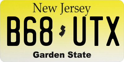 NJ license plate B68UTX