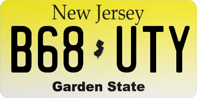 NJ license plate B68UTY
