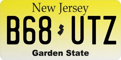 NJ license plate B68UTZ