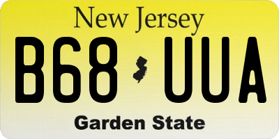 NJ license plate B68UUA