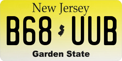 NJ license plate B68UUB