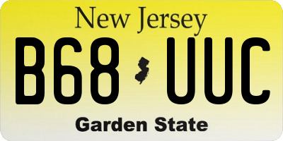 NJ license plate B68UUC
