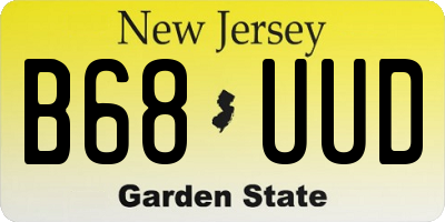 NJ license plate B68UUD