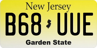 NJ license plate B68UUE