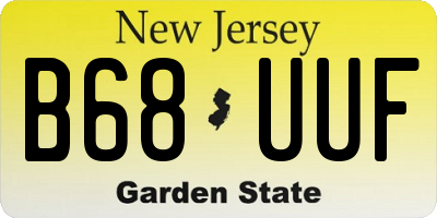 NJ license plate B68UUF