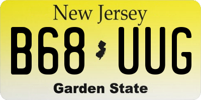 NJ license plate B68UUG