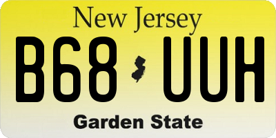 NJ license plate B68UUH
