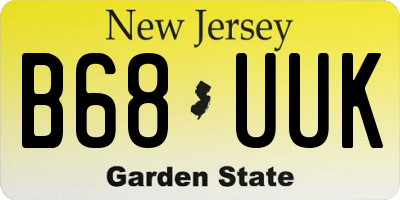 NJ license plate B68UUK