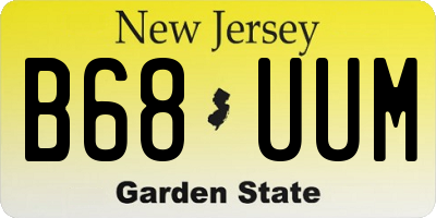 NJ license plate B68UUM