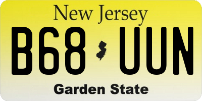 NJ license plate B68UUN