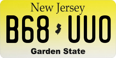 NJ license plate B68UUO