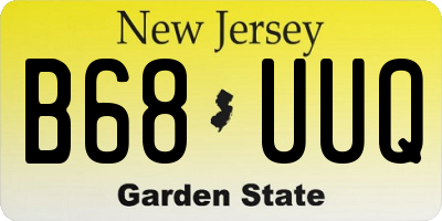 NJ license plate B68UUQ