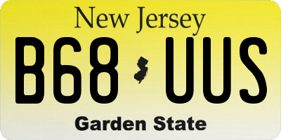 NJ license plate B68UUS