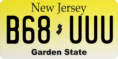 NJ license plate B68UUU