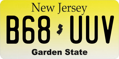 NJ license plate B68UUV