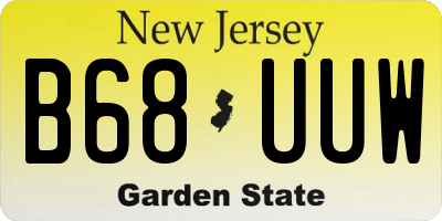 NJ license plate B68UUW