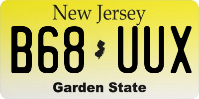 NJ license plate B68UUX