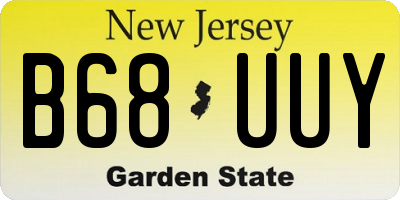NJ license plate B68UUY