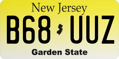 NJ license plate B68UUZ
