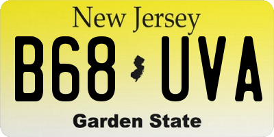 NJ license plate B68UVA