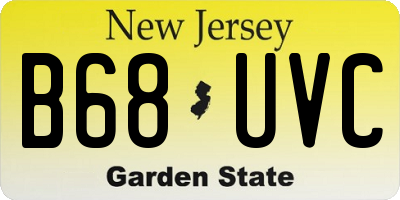 NJ license plate B68UVC