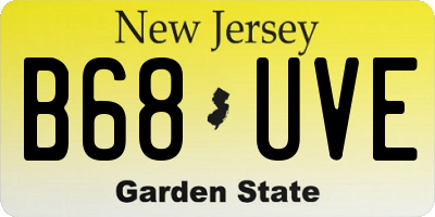 NJ license plate B68UVE