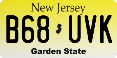 NJ license plate B68UVK