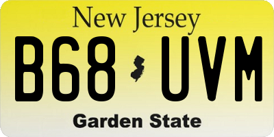 NJ license plate B68UVM