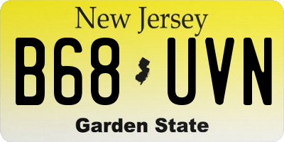 NJ license plate B68UVN
