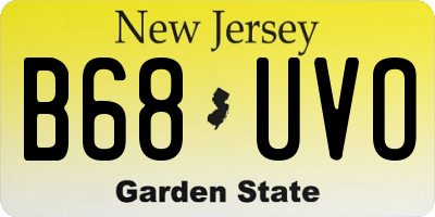 NJ license plate B68UVO
